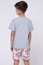 PIJAMA MASCULINO JUVENIL CINZA NATAL PERNALONGA FAMÍLIA - ACUO