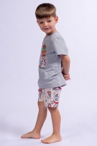 PIJAMA MASCULINO INFANTIL CURTO CINZA NATAL PERNALONGA FAMÍLIA - ACUO
