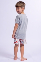 PIJAMA MASCULINO INFANTIL CURTO CINZA NATAL PERNALONGA FAMÍLIA - ACUO