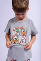 PIJAMA MASCULINO INFANTIL CURTO CINZA NATAL PERNALONGA FAMÍLIA - ACUO