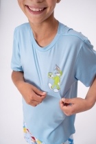 PIJAMA MASCULINO INFANTIL CURTO LOONEY TUNES AZUL FAMÍLIA - ACUO