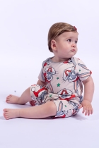 MACACÃO BABY UNISSEX CINZA PERNALONGA NATAL FAMÍLIA - ACUO