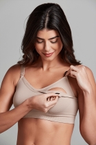 SUTIÃ AMAMENTAÇÃO MICROFIBRA SEM COSTURA BEGE - TRIFIL