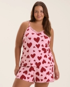 PIJAMA FEMININO CURTO DE ALÇA CORAÇÃO PLUS SIZE - COR COM AMOR