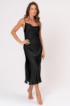 CAMISOLA DE ALÇA CETIM PRETO - ACUO