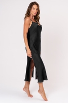 CAMISOLA DE ALÇA CETIM PRETO - ACUO