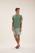 PIJAMA MASCULINO COM BERMUDA XADREZ VERDE FAMÍLIA - COR COM AMOR