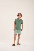 PIJAMA MASCULINO INFANTIL CURTO XADREZ VERDE FAMÍLIA - COR COM AMOR
