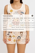 PIJAMA FEMININO MANGA CURTA E CALÇA BEGE - SONHART