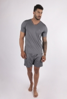 PIJAMA MASCULINO CURTO MODAL GRAFITE - YUME