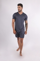 PIJAMA MASCULINO CURTO MODAL GRAFITE - YUME