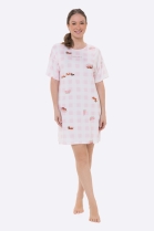 CAMISOLA MANGA CURTA XADREZ ROSA DOG - BOCEJINHO