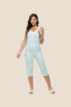 PIJAMA FEMININO DE REGATA E CAL&Ccedil;A CAPRI VERDE PO&Aacute; - UNIVERSO TOQUE