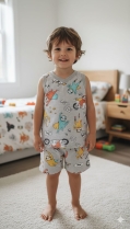 PIJAMA MASCULINO INFANTIL CURTO COM REGATA SORTIDO - MAFESSONI