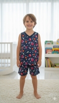 PIJAMA MASCULINO INFANTIL CURTO COM REGATA SORTIDO - MAFESSONI