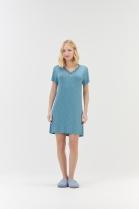 CAMISOLA MANGA CURTA AZUL CORAÇÕES - COR COM AMOR