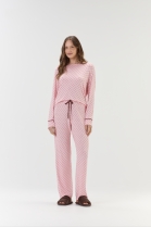 PIJAMA FEMININO MANGA LONGA E CALÇA ROSA XADREZ - COR COM AMOR