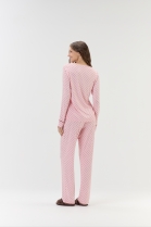 PIJAMA FEMININO MANGA LONGA E CALÇA ROSA XADREZ - COR COM AMOR