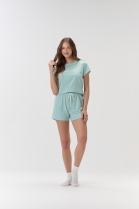 PIJAMA FEMININO CURTO COM MANGA VERDE CORA&Ccedil;&Atilde;O - COR COM AMOR