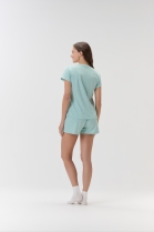 PIJAMA FEMININO CURTO COM MANGA VERDE CORA&Ccedil;&Atilde;O - COR COM AMOR