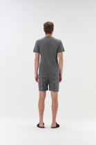 PIJAMA MASCULINO MANGA CURTA E BERMUDA CHUMBO BIKE - COR COM AMOR