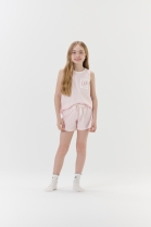 PIJAMA FEMININO INFANTIL CURTO DE REGATA ROSA LISTRADO - COR COM AMOR