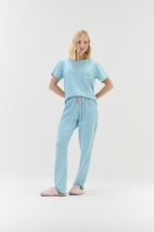 PIJAMA FEMININO MANGA LONGA E CAL&Ccedil;A VERDE CORA&Ccedil;&Atilde;O - COR COM AMOR