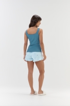 PIJAMA FEMININO CURTO DE REGATA CANELADA VERDE CORA&Ccedil;&Otilde;ES - COR COM AMOR