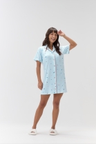 CAMISOLA COM BOT&Otilde;ES AZUL CORA&Ccedil;&Otilde;ES - COR COM AMOR