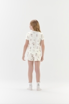PIJAMA FEMININO JUVENIL CURTO COM MANGA BRANCO OFF DOG E CAT - COR COM AMOR