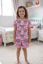 PIJAMA FEMININO INFANTIL CURTO COM MANGA SORTIDO - MAFESSONI