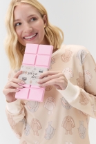 PIJAMA FEMININO LONGO MOLETINHO BEGE COELHINHOS - COR COM AMOR