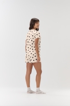 PIJAMA FEMININO CURTO COM MANGA ROS&Eacute; CLARO ESTRELAS - COR COM AMOR