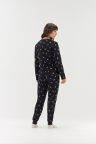 PIJAMA FEMININO MANGA LONGA E CAL&Ccedil;A PRETO LUA - COR COM AMOR