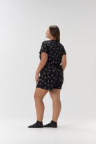 PIJAMA FEMININO CURTO COM MANGA PRETO LUA PLUS SIZE - COR COM AMOR