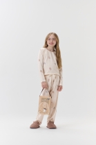 PIJAMA FEMININO INFANTIL LONGO BEGE COELHINHOS P&Aacute;SCOA - COR COM AMOR