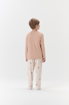 PIJAMA MASCULINO INFANTIL LONGO BEGE COELHINHOS P&Aacute;SCOA - COR COM AMOR