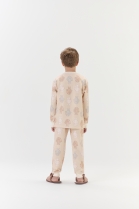 PIJAMA UNISSEX INFANTIL LONGO MOLETINHO BEGE COELHINHOS UNISSEX - COR COM AMOR