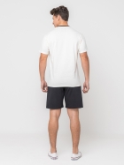 PIJAMA MASCULINO MANGA CURTA COM BERMUDA MARFIM E PRETO - VEGGI