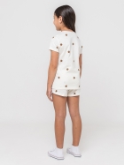 PIJAMA FEMININO INFANTIL CURTO COM MANGA MARFIM ESTRELAS - VEGGI