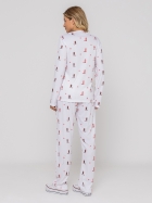 PIJAMA FEMININO MANGA LONGA E CAL&Ccedil;A CANELADO BRANCO BOTAS - VEGGI