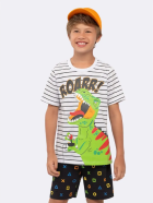 PIJAMA MASCULINO INFANTIL CURTO DINOSSAURO BRILHA NO ESCURO - VEGGI
