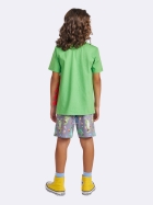 PIJAMA MASCULINO INFANTIL CURTO COM MANGA VERDE DINOSSAURO - VEGGI