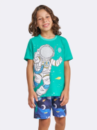 PIJAMA INFANTIL MASCULINO CURTO ASTRONAUTA BRILHA NO ESCURO - VEGGI