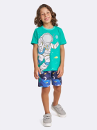 PIJAMA INFANTIL MASCULINO CURTO ASTRONAUTA BRILHA NO ESCURO - VEGGI