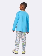 PIJAMA MASCULINO JUVENIL LONGO BRILHA NO ESCURO ESTAMPA MONSTROS AZUL - VEGGI