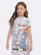 CAMISOLA JUVENIL MANGA CURTA BRANCA ESTAMPA TOM E JERRY - VEGGI