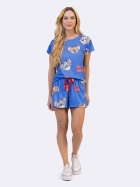 PIJAMA FEMININO CURTO COM MANGA CANELADO AZUL TOM E JERRY - VEGGI