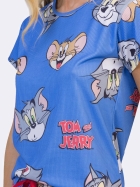 PIJAMA FEMININO CURTO COM MANGA CANELADO AZUL TOM E JERRY - VEGGI