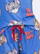 PIJAMA FEMININO CURTO COM MANGA CANELADO AZUL TOM E JERRY - VEGGI